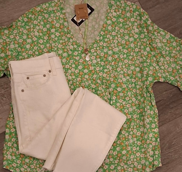 Floral Ruffle Top