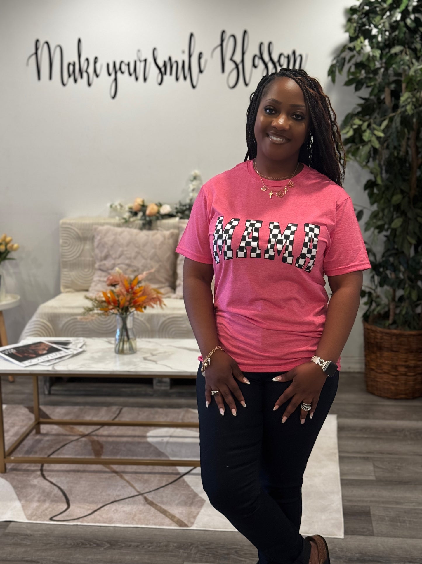 Mama Checkered Tee