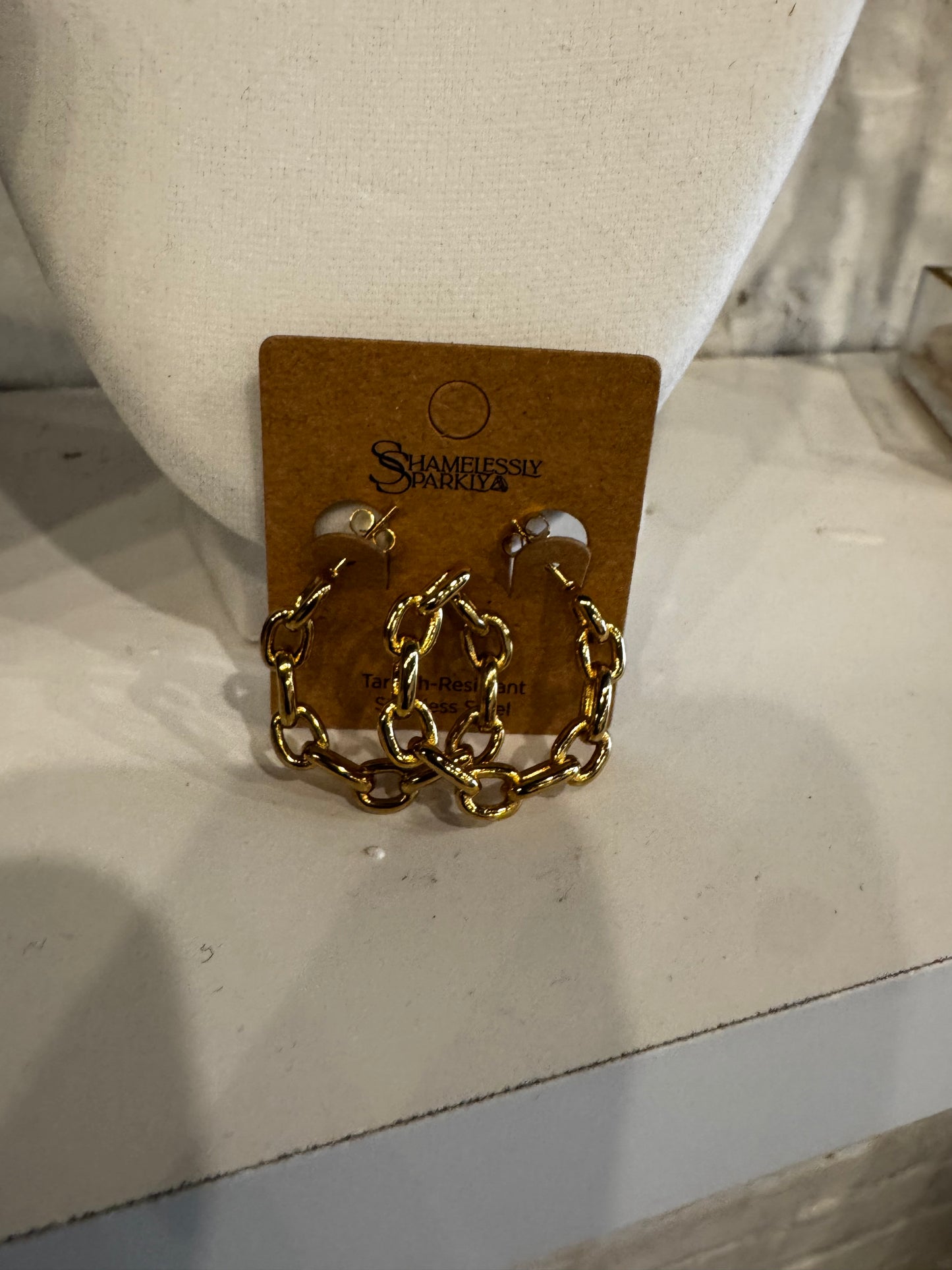 18k Waterproof Non-tarnish Stainless Steel Hoops
