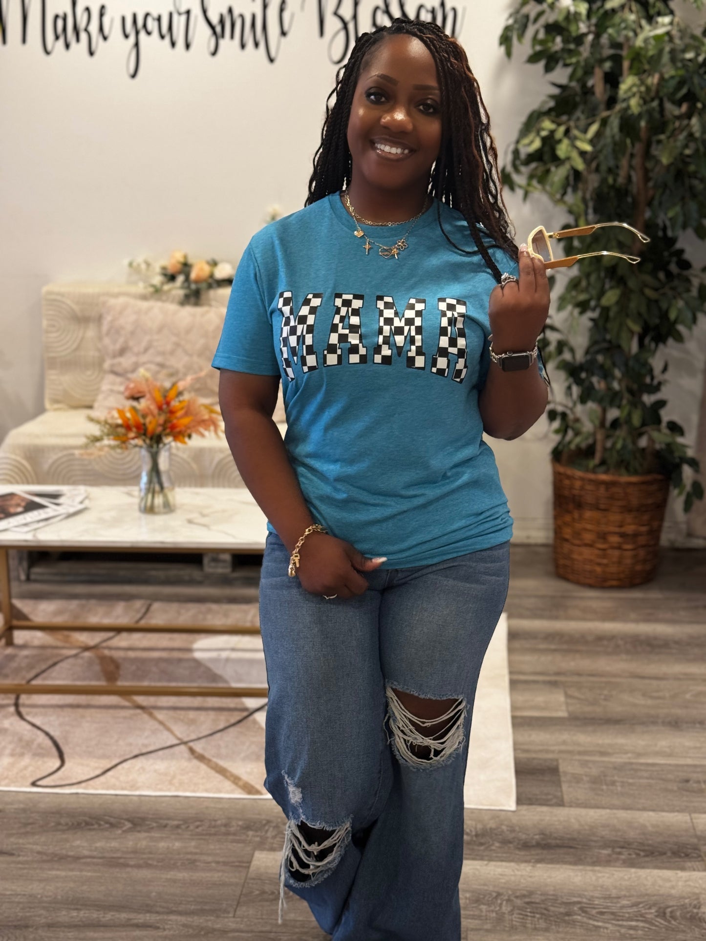 Mama Checkered Tee