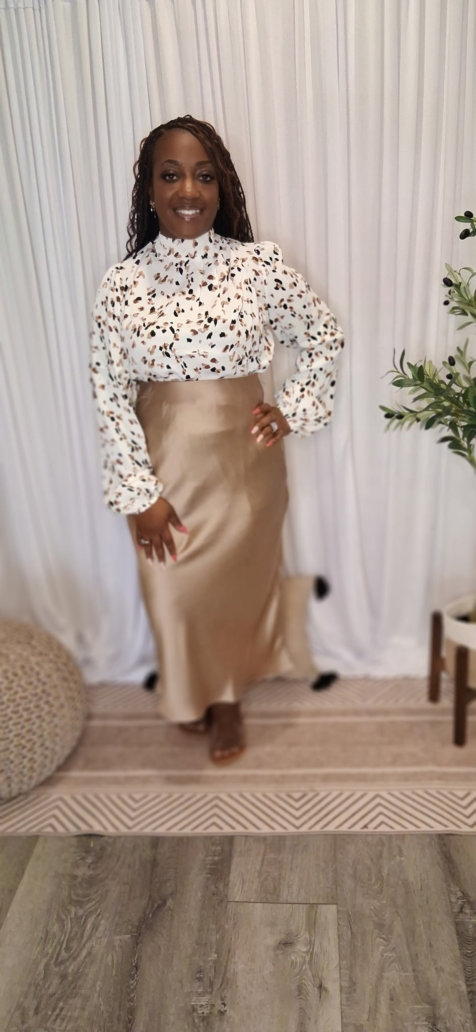 Leopard Smock Neck