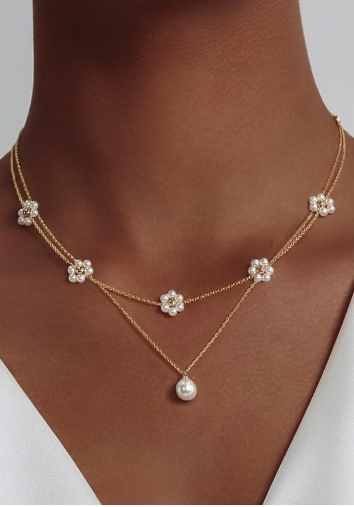 18k Non-tarnish Stainless Steel Chain Necklace Set