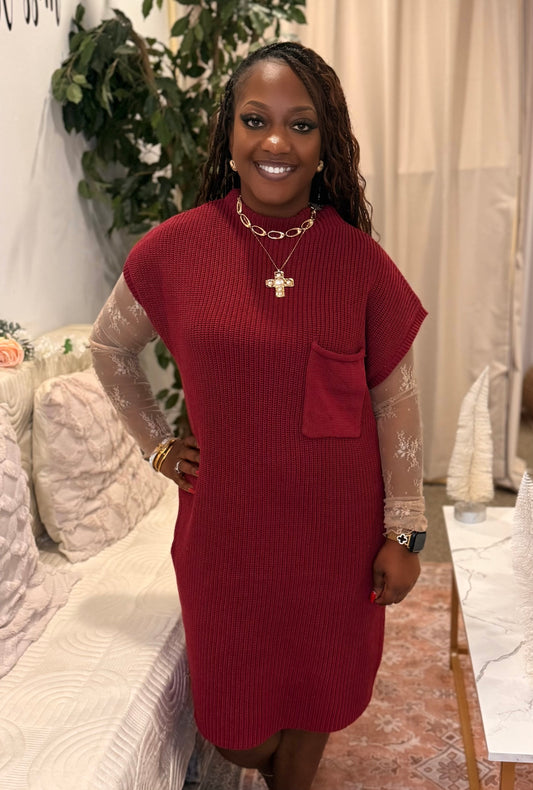 Mock Sweater Dress