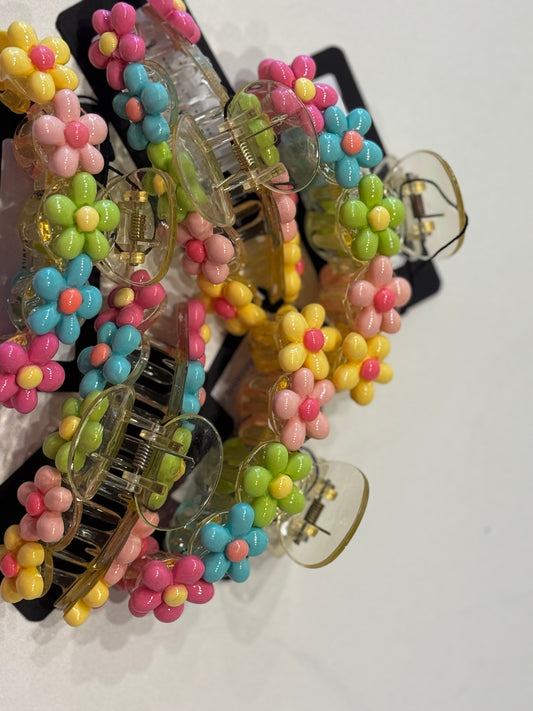 Colorful Flower Clawclip