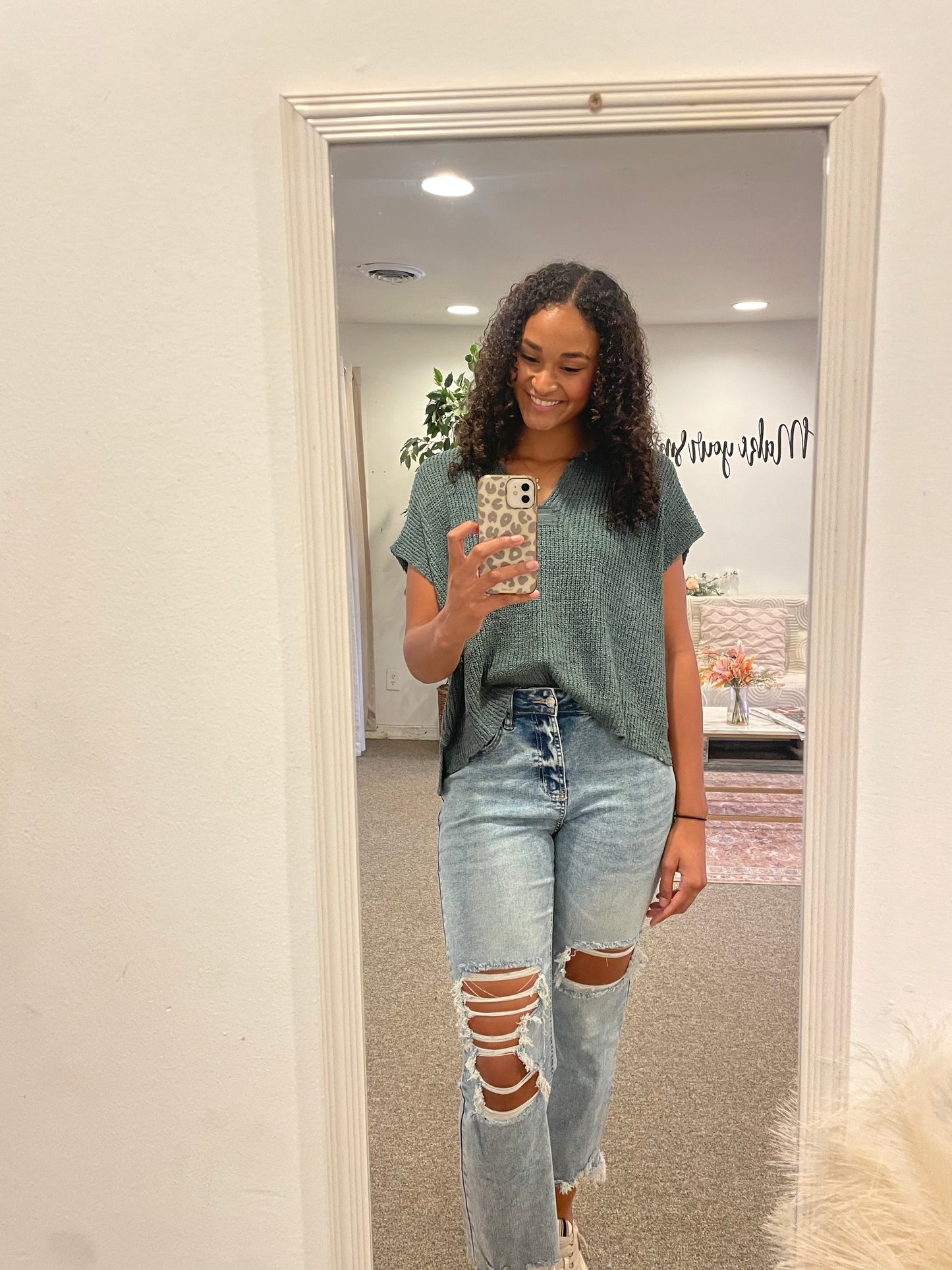 Raw Hem Ripped Jeans