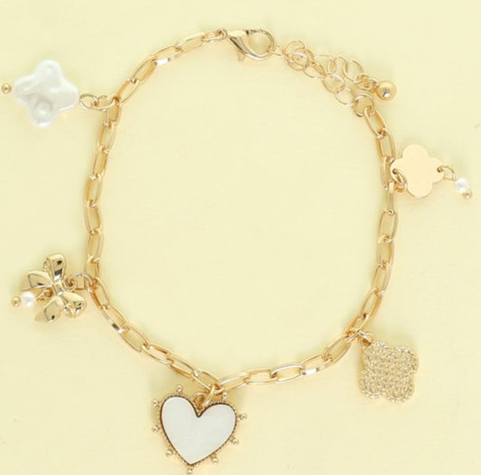 Heart Theme Multi-charm Bracelet
